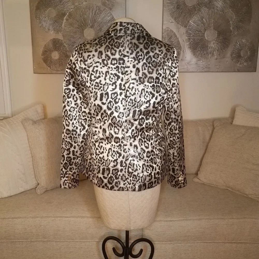 Rachel Parcell Metallic Leopard Blazer sz Large - Picture 7 of 12
